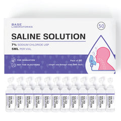 BASE LABORATORIES 7% saline nebulizer vial for at-home inhalation therapy
