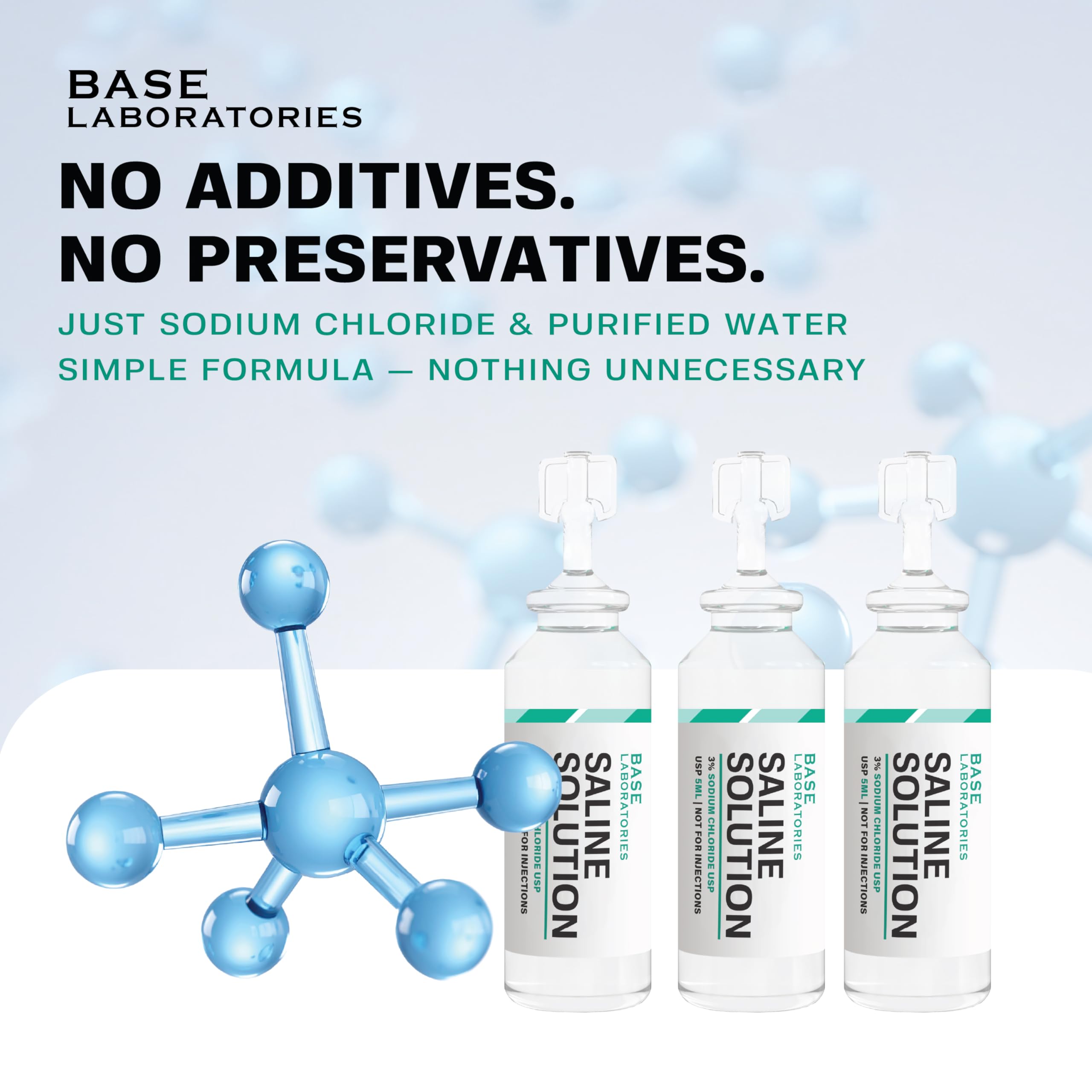 BASE LABORATORIES nasal irrigation use with OTC devices for everyday relief.