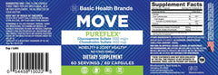 Allergen-free label visible on Move Pureflex packaging.