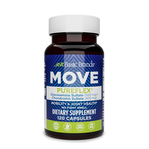 Basic Brands Move Pureflex bottle front view highlighting joint support for mobility