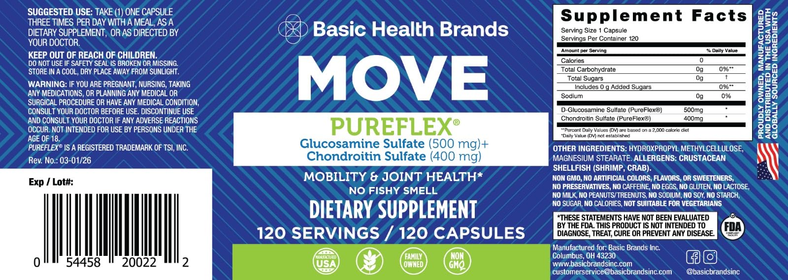 Basic Brands Move Pureflex daily-use scene suggests ongoing joint care