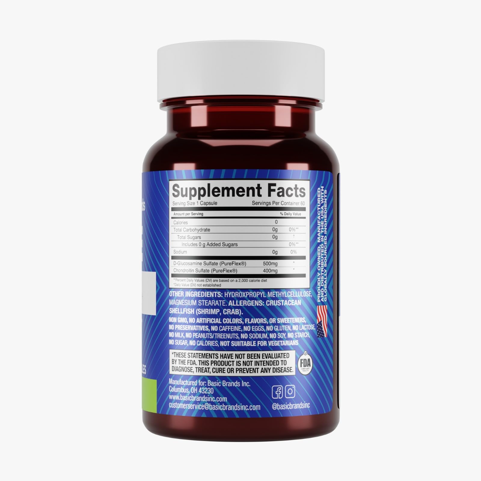 Glucosamine and Chondroitin blend details in Move Pureflex packaging.