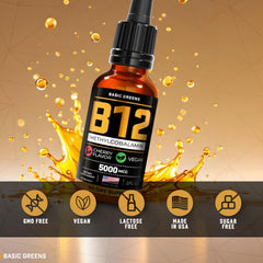 BASIC GREENS B12 supplement promotes daily energy and focus