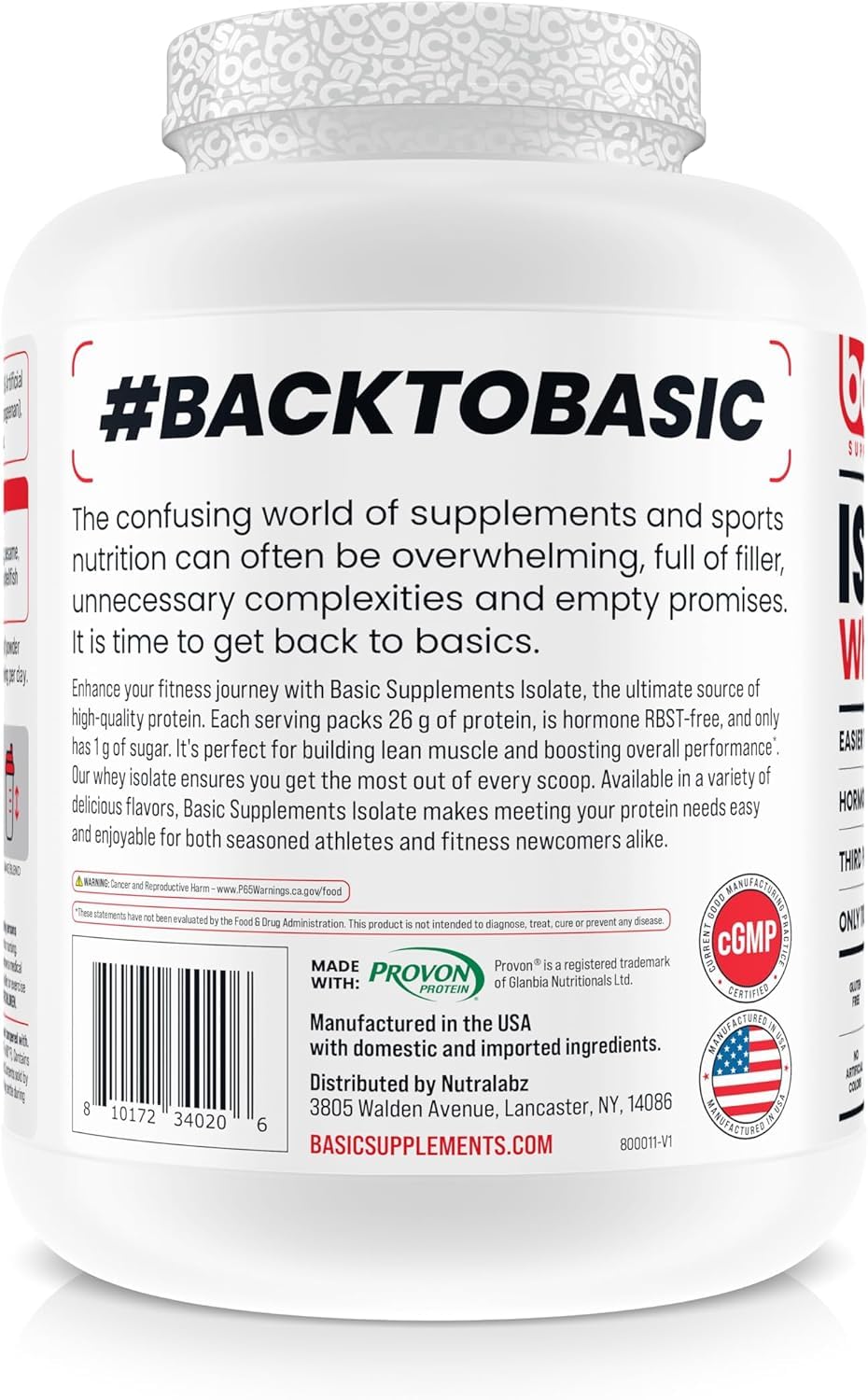 Basic Supplements Basic Whey Protein Isolate shake in glass, ideal for post-workout recovery.