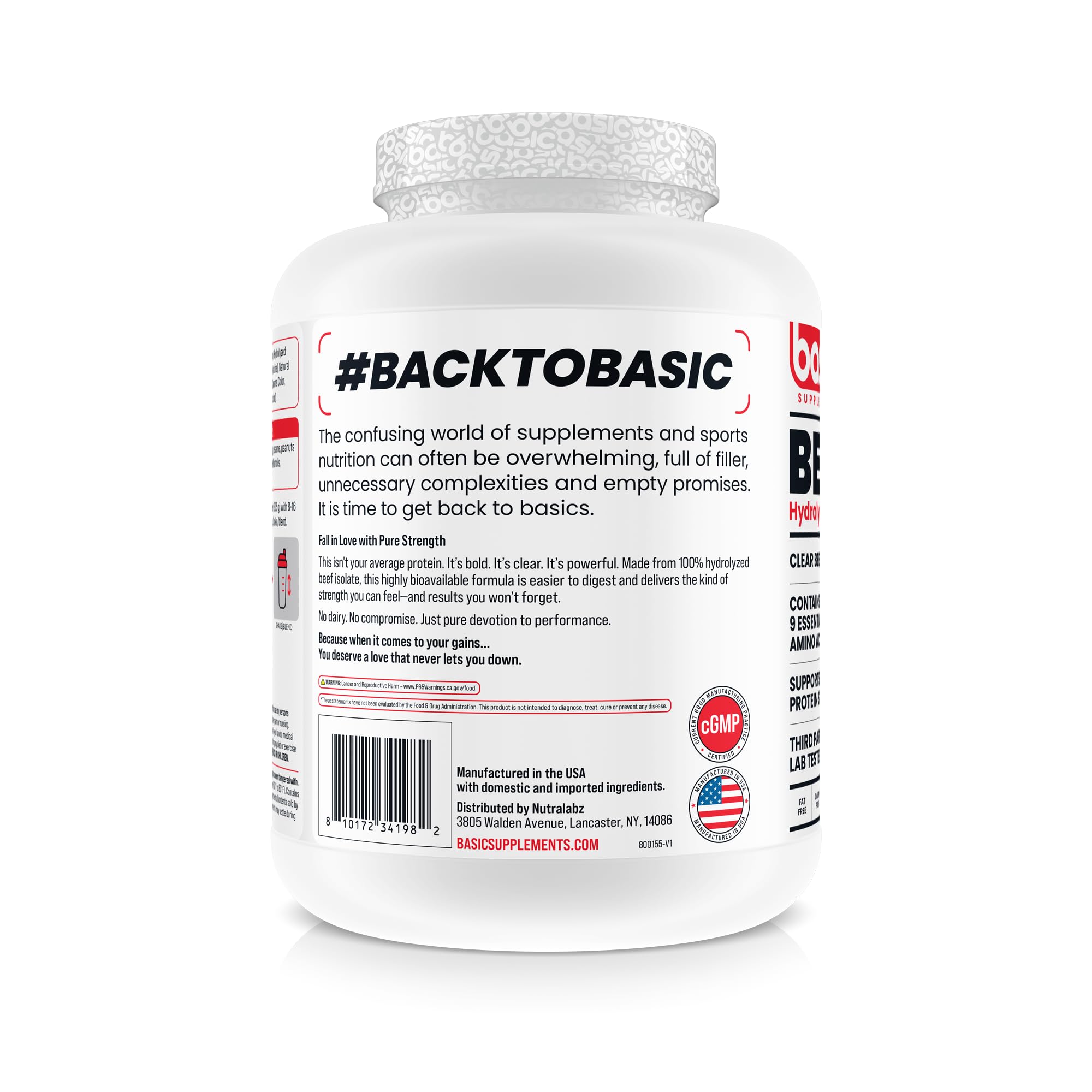 Basic Supplements Hydrolyzed Beef Isolate shake glass for quick recovery after training