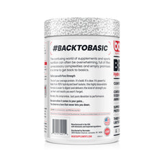Basic Supplements label closeup showing all nine essential amino acids