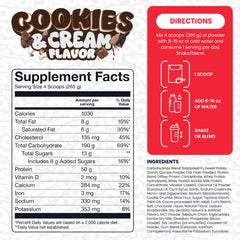 BASIC SUPPLEMENTS Mass Gainer tub with gluten-free and RBST-free labels