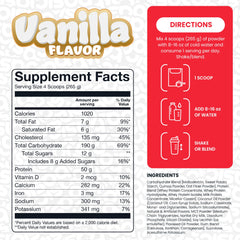 Basic Supplements Mass Gainer ingredients label helps verify complete amino acid profile.