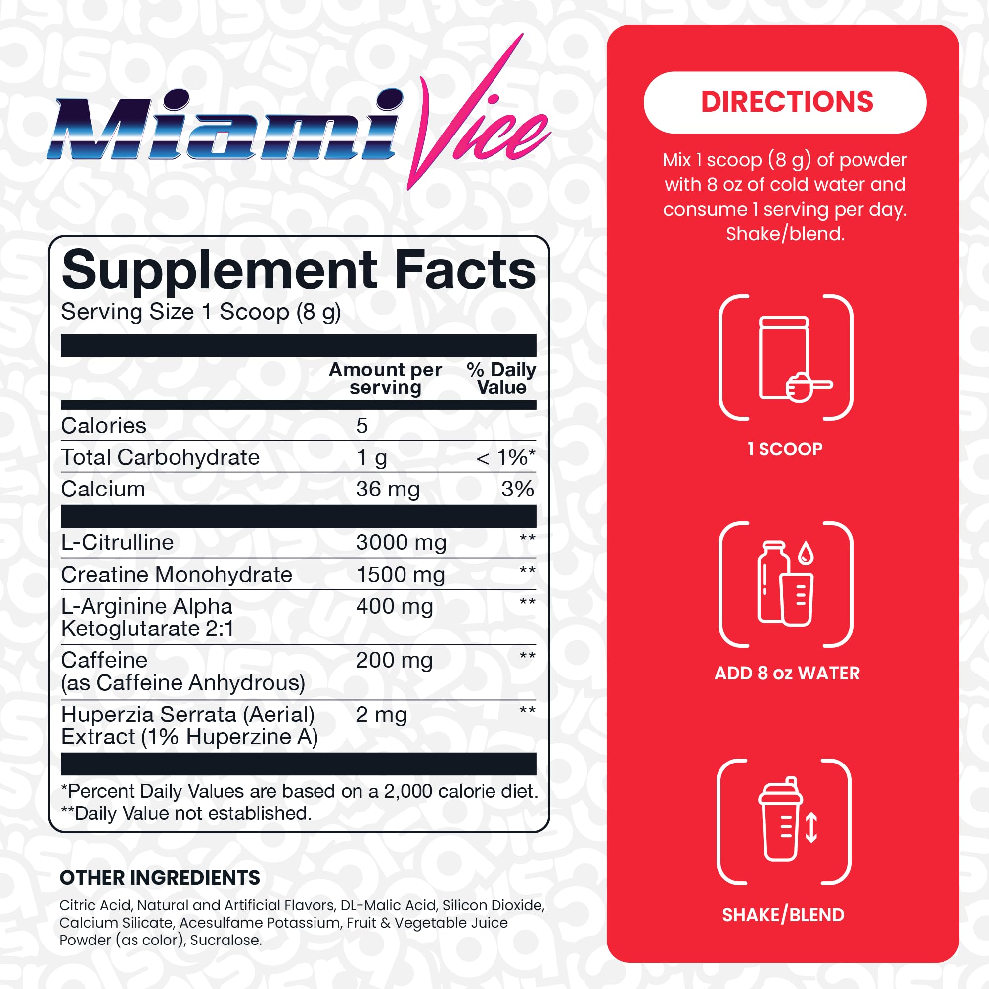Basic Supplements pre-workout ingredients featuring citrulline for endurance support