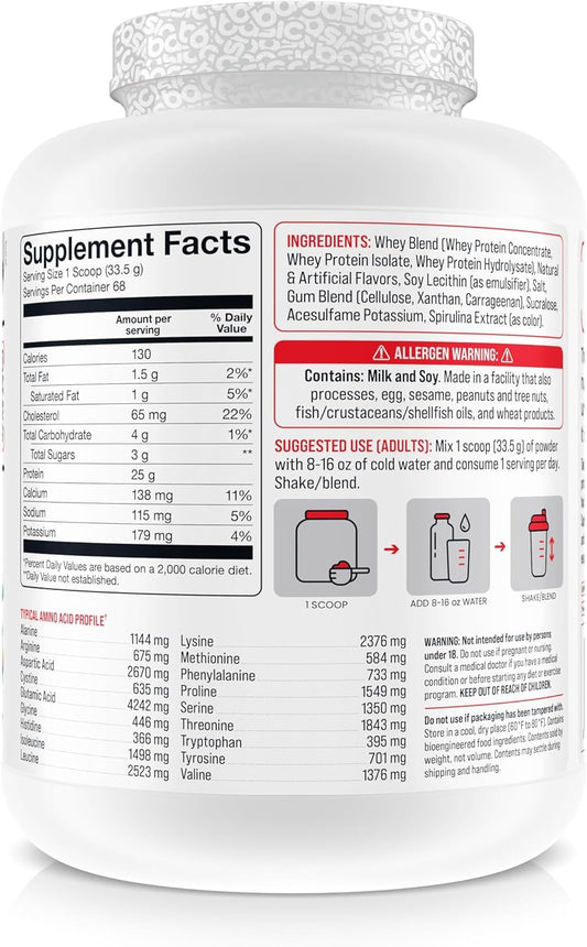 Basic Supplements whey protein powder scoop – smooth solubility for easy shakes anytime.