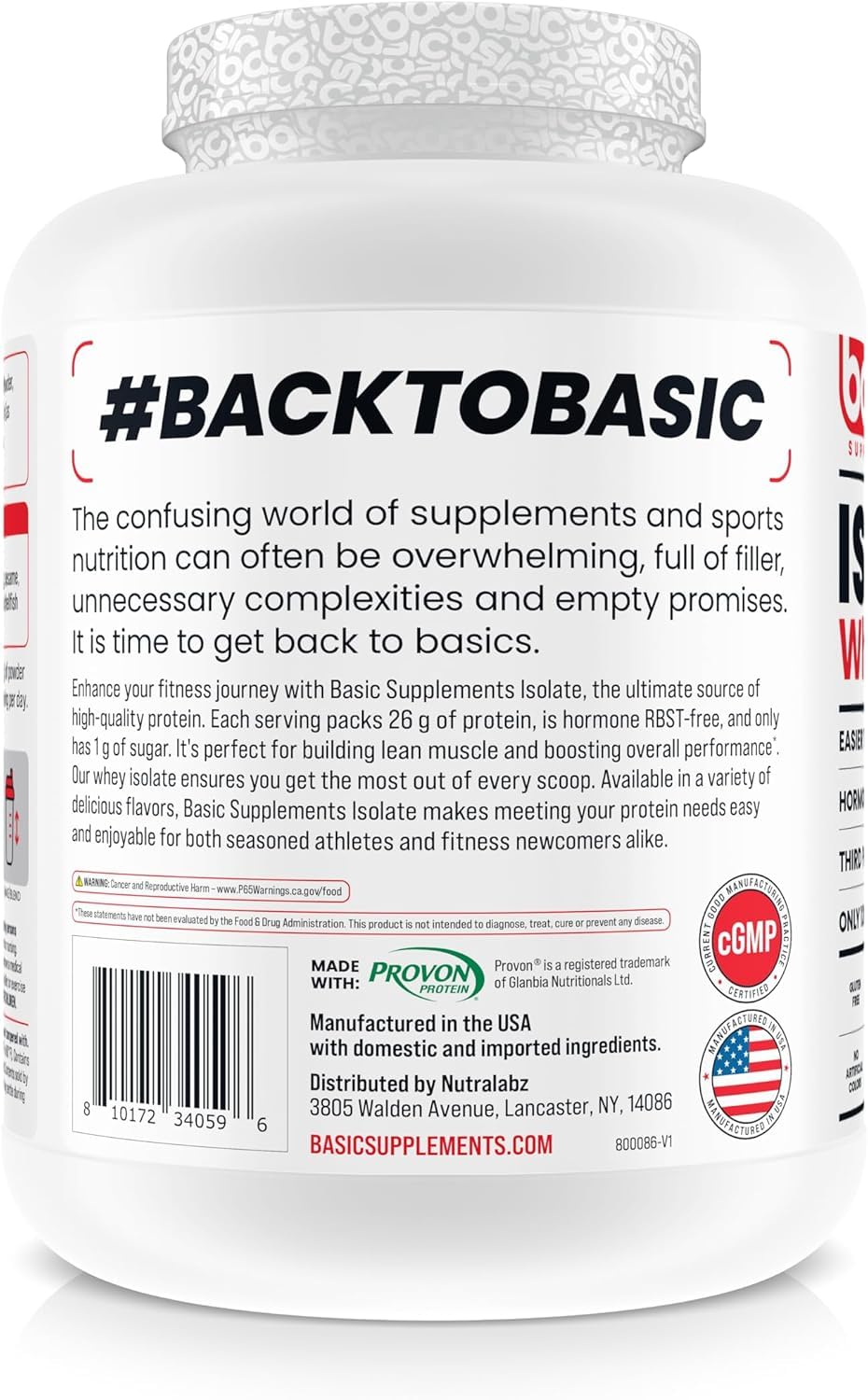 Shaker with Basic Supplements whey protein isolate for quick, smooth mixing.