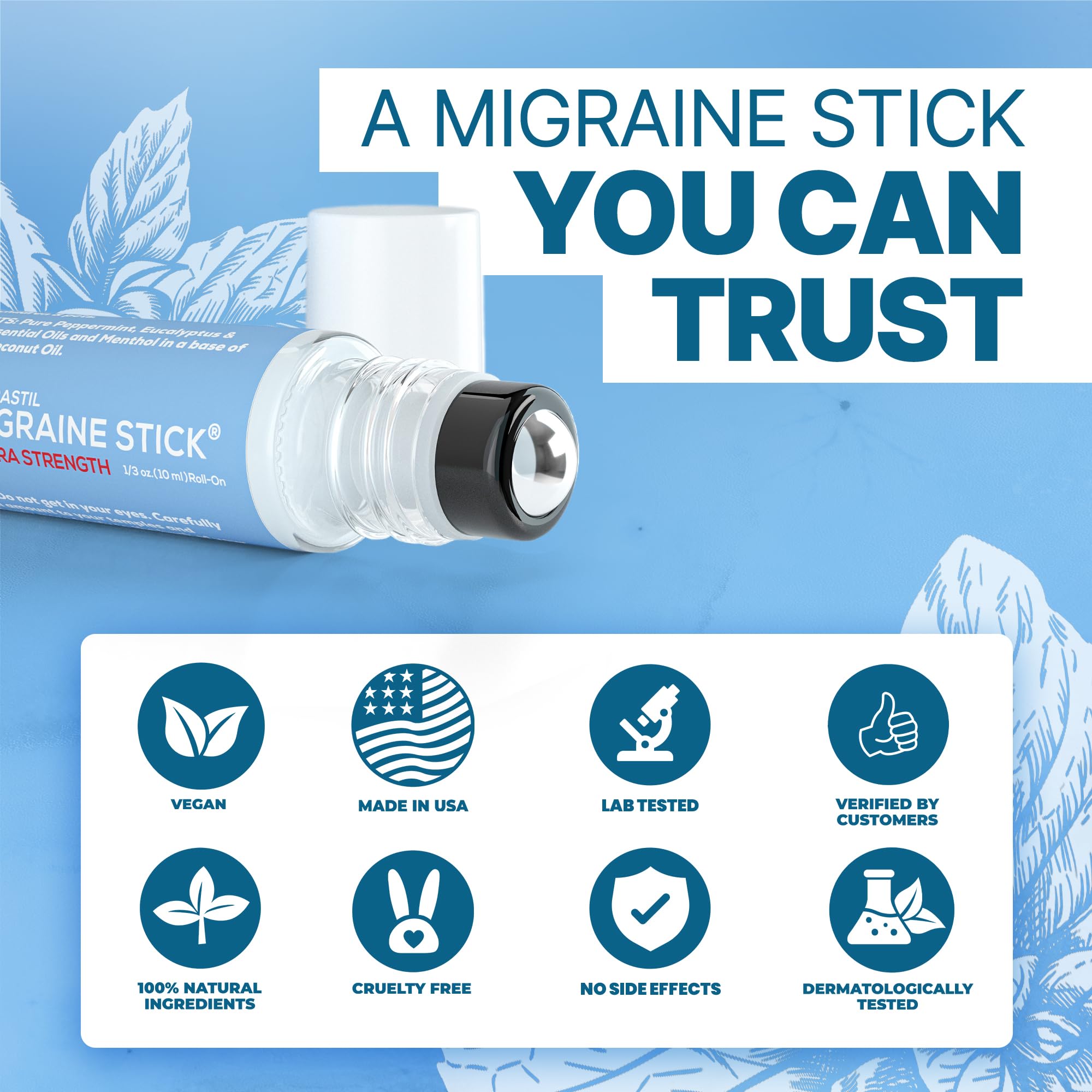 Basic Vigor Migrastil with peppermint and eucalyptus oils for refreshing aroma.