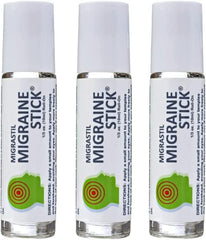 Basic Vigor Migrastil Migraine Stick 3-Pack in box for on-the-go relief.