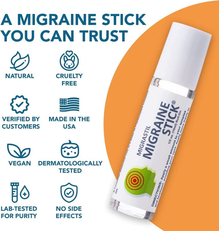 Temples being treated with Migrastil Migraine Stick for cooling relief.