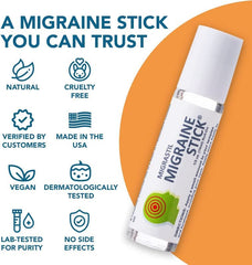 Temples being treated with Migrastil Migraine Stick for cooling relief.