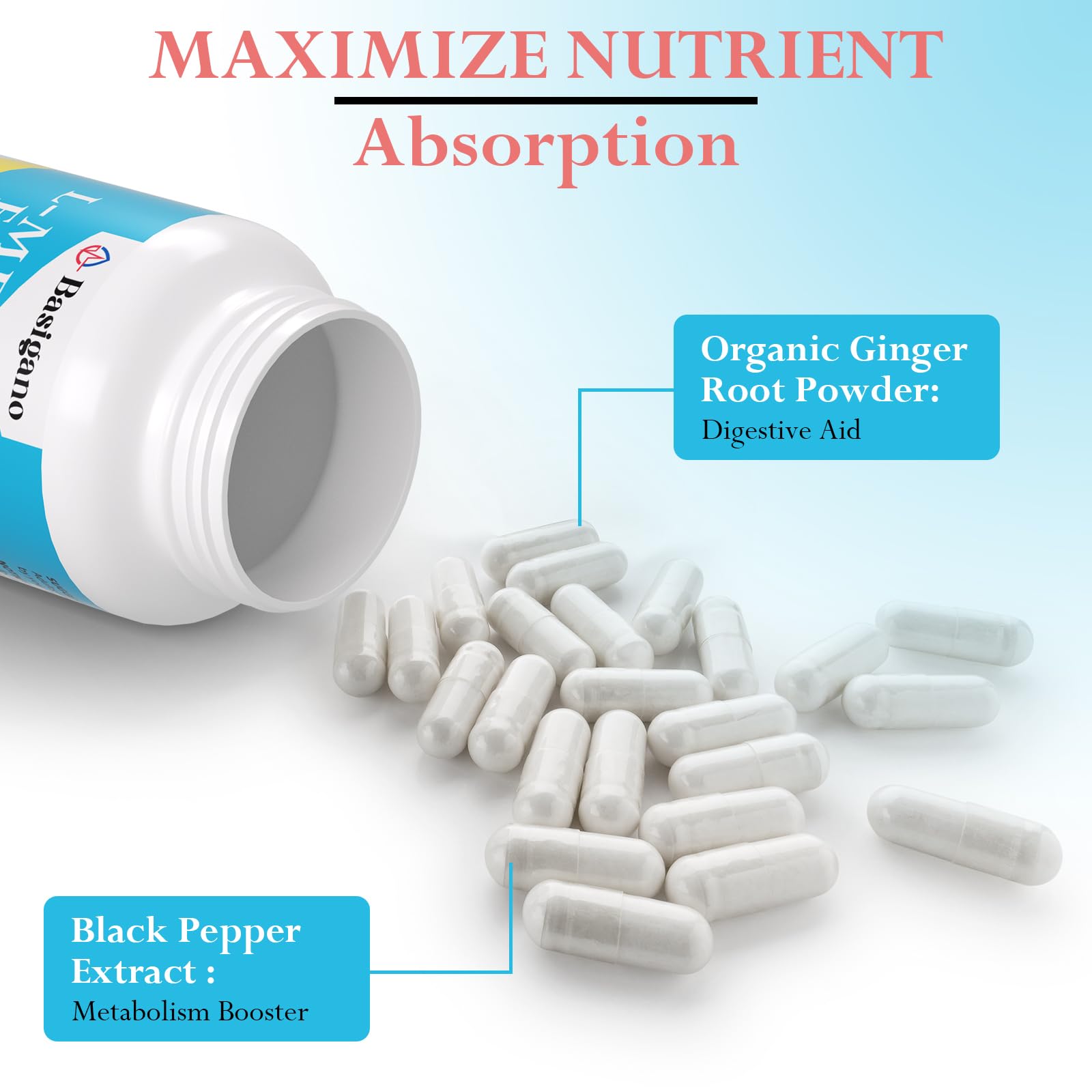 Basigano pepper extract (piperine) enhances nutrient absorption.