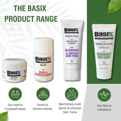 Basix Skin Defence Cream applying on dry skin for soothing relief.