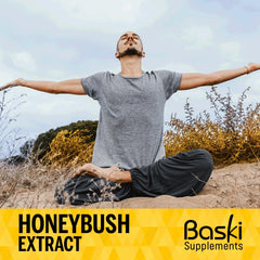 BASKI Honeybush Extract tea-base image highlighting caffeine-free formula