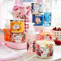 Bath & Body Works Aromatherapy Stress Relief Eucalyptus Tea candle fragrance spreads during evening routine.