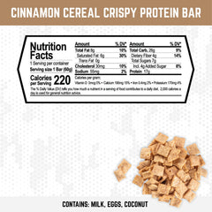 Battle Bars cinnamon cereal bar closeup highlights sweet cinnamon crunch, perfect pre-workout energy boost.