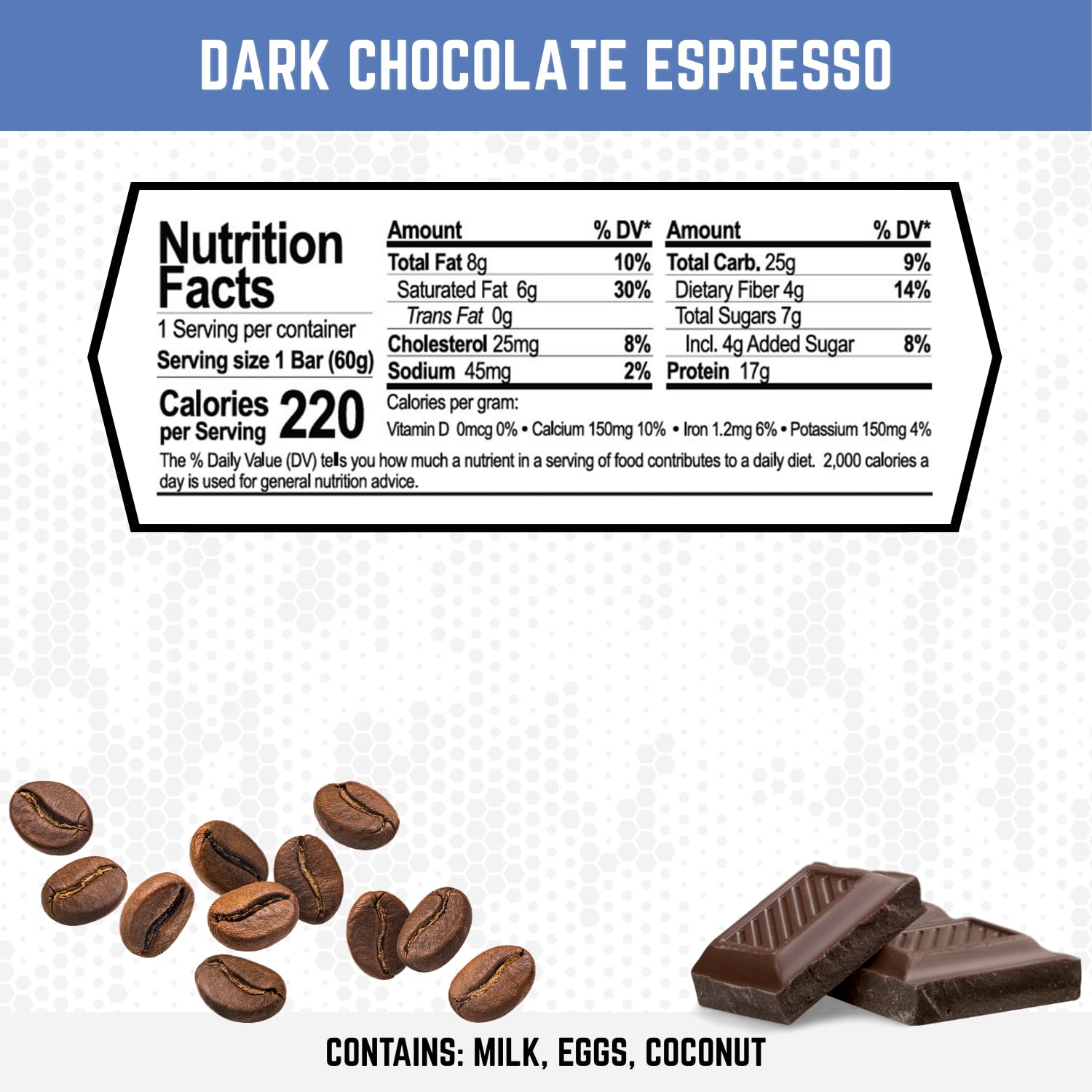 Close-up of Battle Bars Dark Chocolate Espresso bar crisp texture