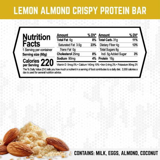 Battle Bars Lemon Almond 60g box, convenient multi-pack for busy days.