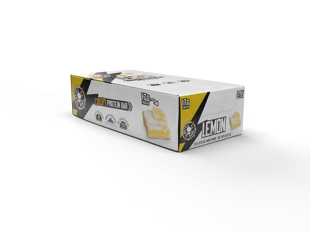 Battle Bars Lemon Almond bar break reveals crisp interior.