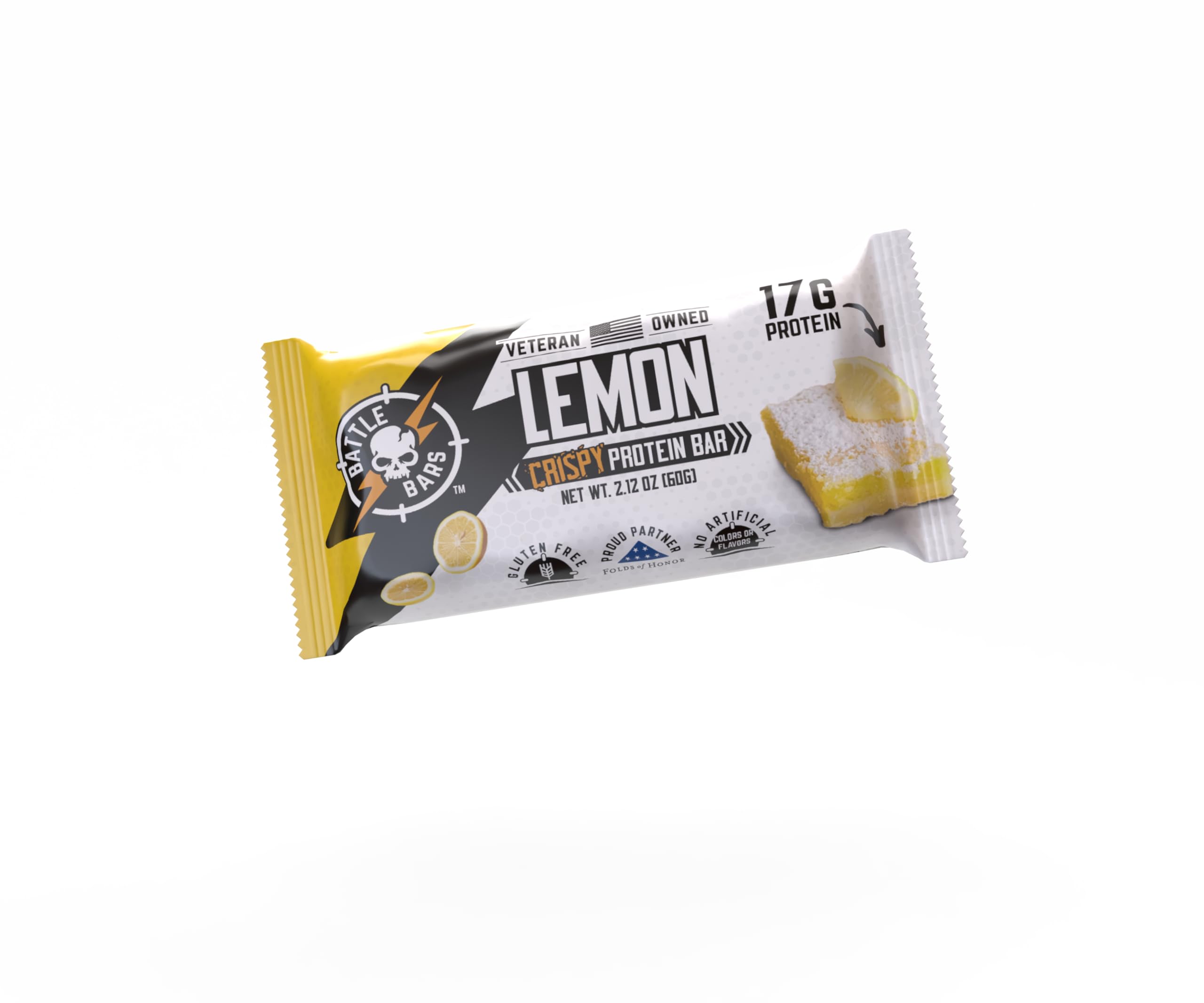 Battle Bars Lemon Almond packaging front ready to fuel workouts.