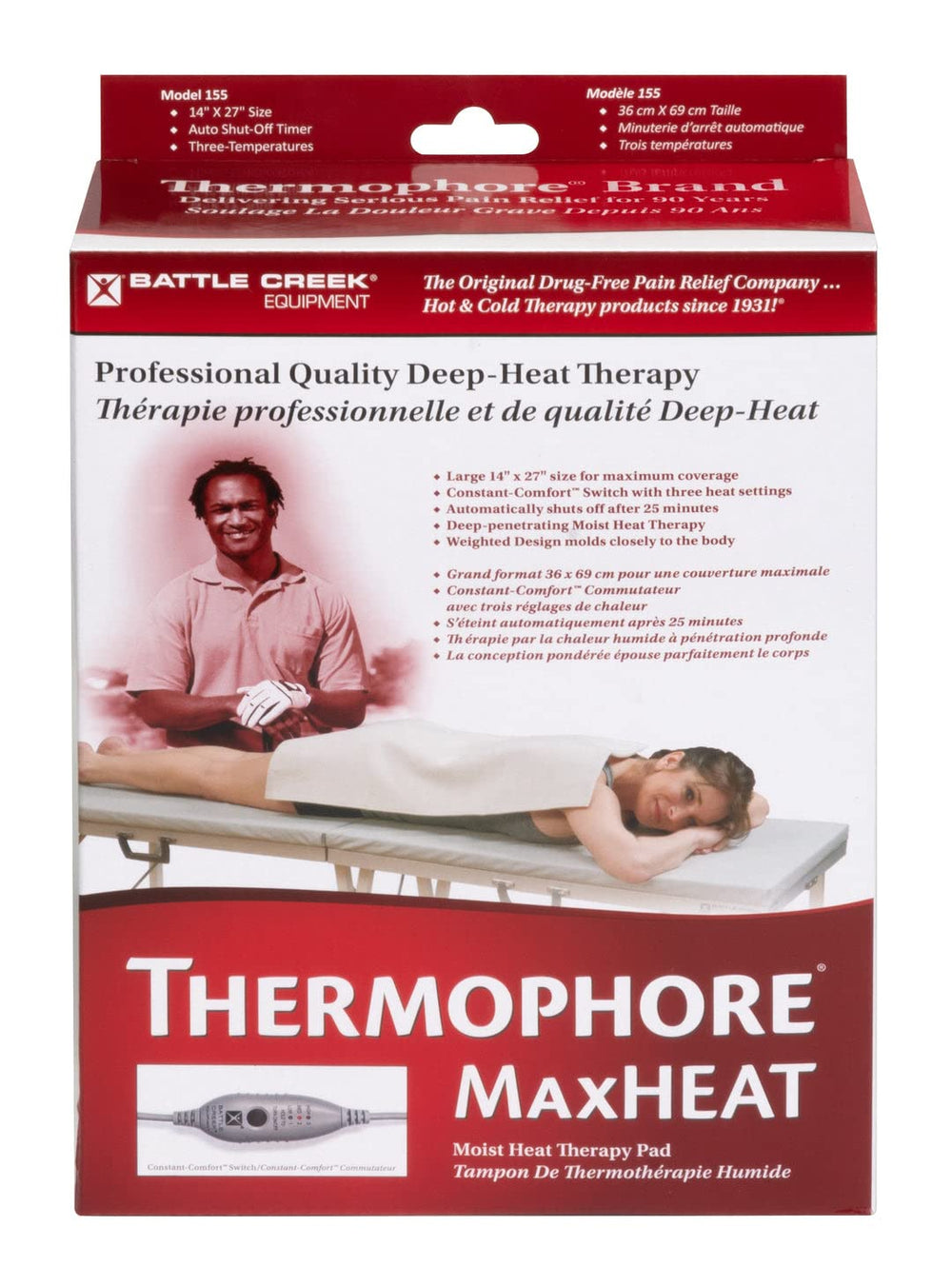 Ideal for neck, back, hip or knee areas needing moist heat from Thermophore MaxHEAT Plus.