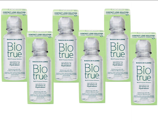 Bausch + Lomb Biotrue Travel Solution bottle pour for easy on-the-go lens care