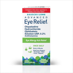 Bausch + Lomb dual-relief kit box combines redness and itch relief.