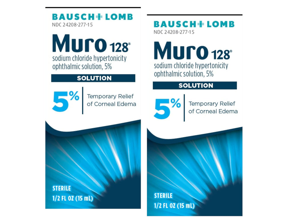 Bausch + Lomb Muro 128 5% bottle for precise ophthalmic use.