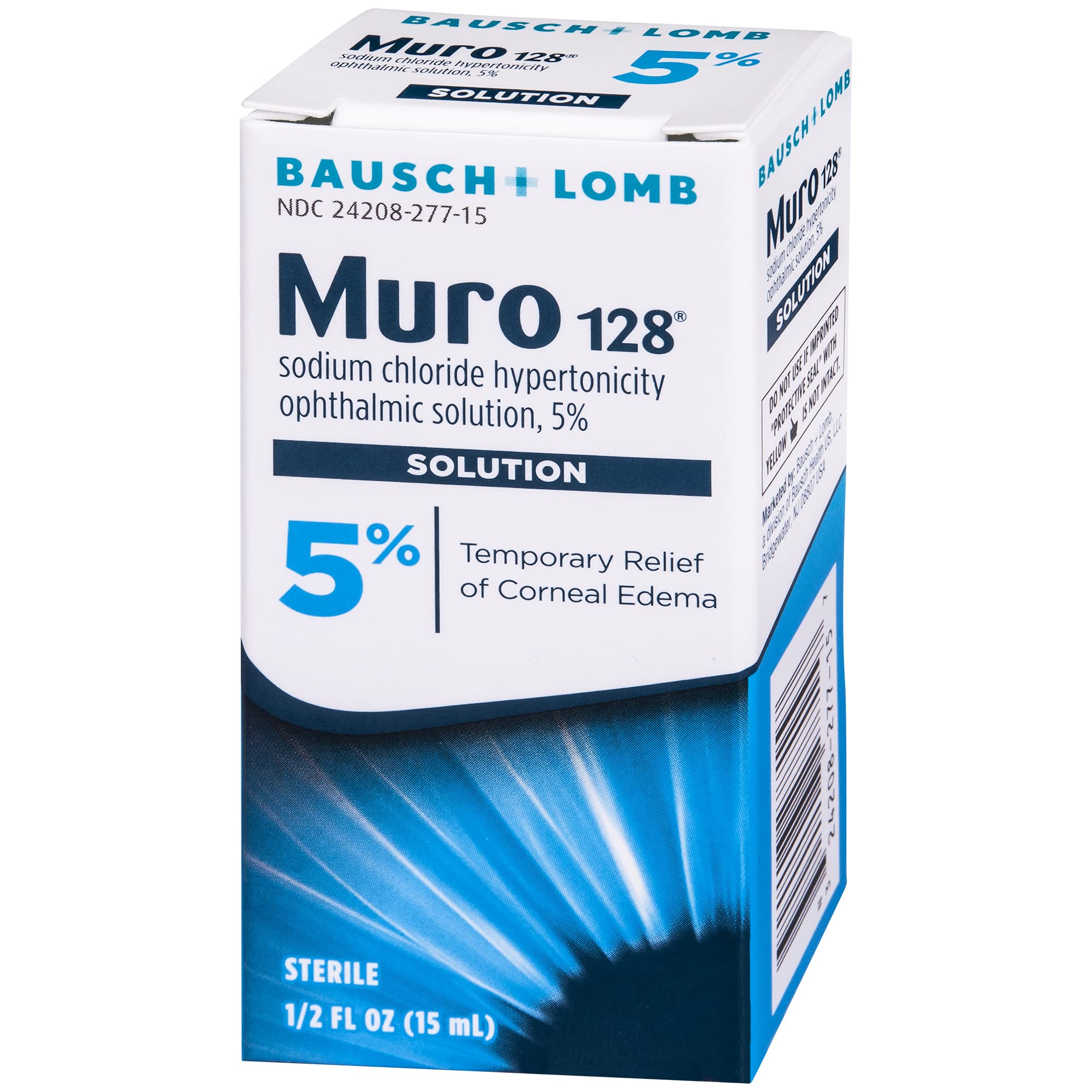 Muro 128 on shelf among Bausch + Lomb eye care products.