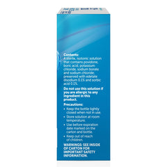 Renu label shows usage instructions for safe handling