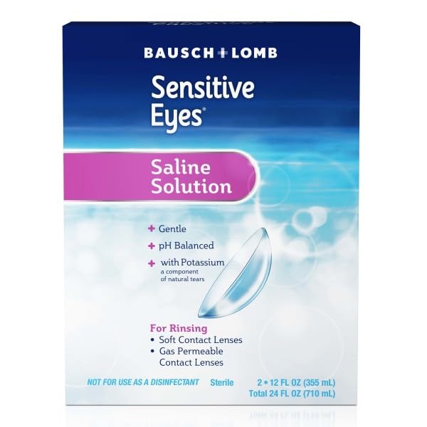 Rinsing a lens case with Bausch + Lomb Sensitive Eyes saline