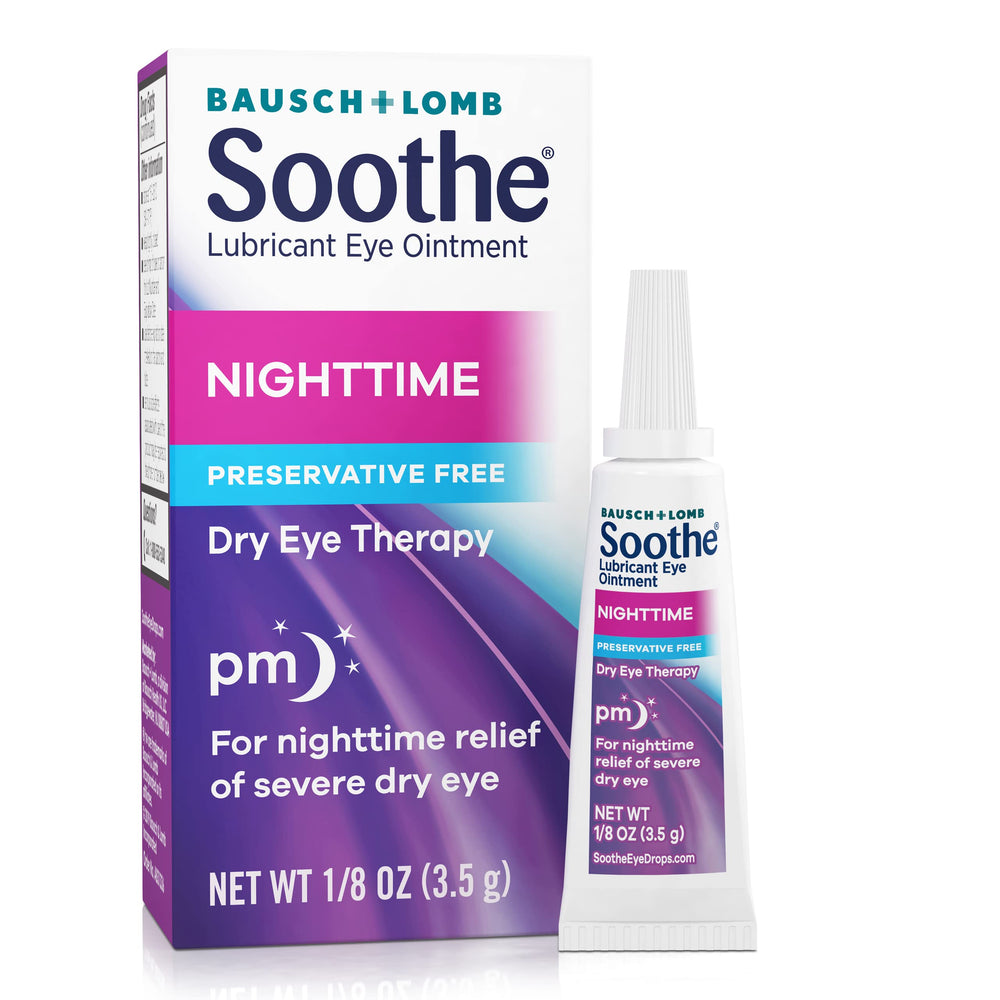 Soothe Eye Ointment packaging box shows sterile design