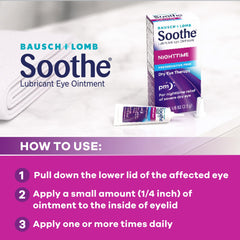 Close-up of Soothe Eye Ointment texture from Bausch + Lomb