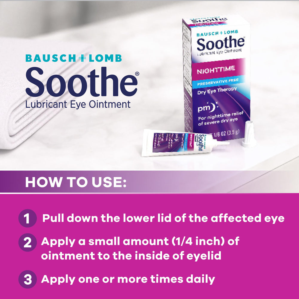 Texture close-up of Soothe night-time ointment showing smooth consistency