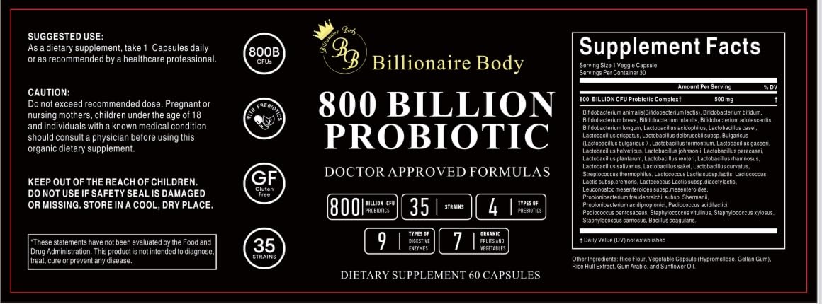 BB Billionaire Body Probiotics on the shelf promoting immunity and energy.