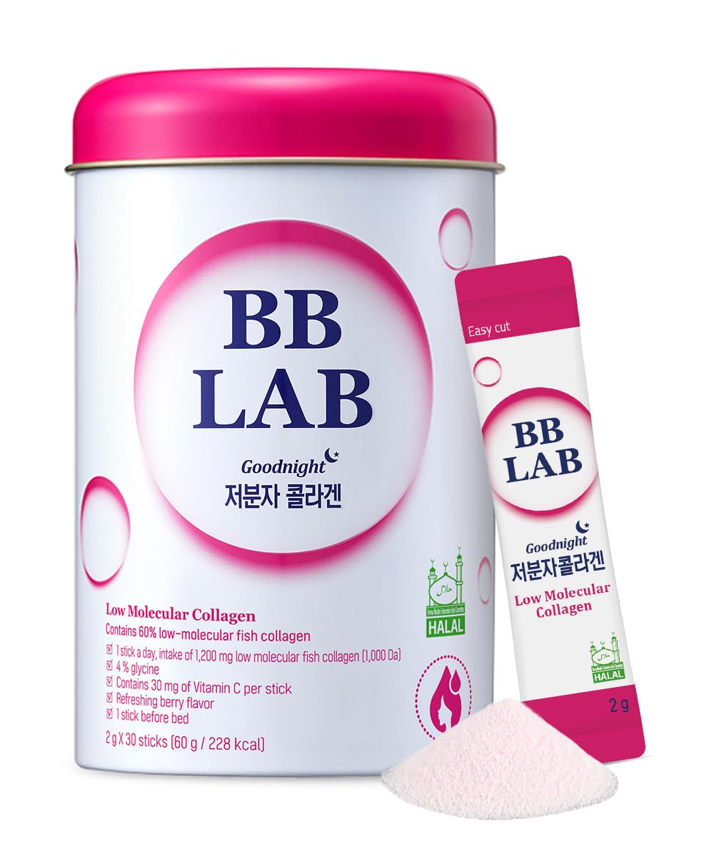 BB LAB Good Night packaging shows halal low-molecular collagen for nightly support.