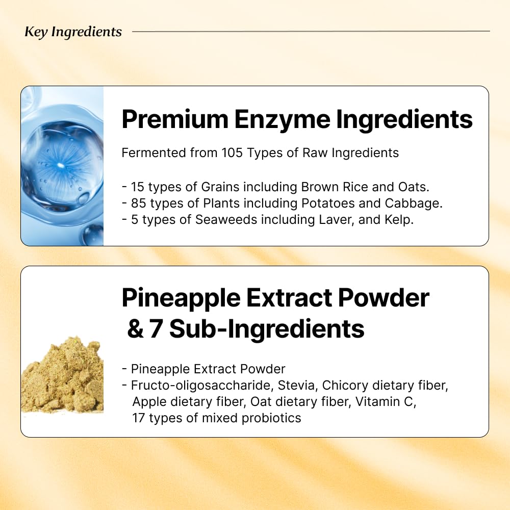 BB LAB Pineapple Enzyme Supplement pineapple enzymes illustrated for natural digestion
