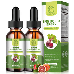 BBEEAAUU TMG blood orange liquid drops for convenient daily energy support.