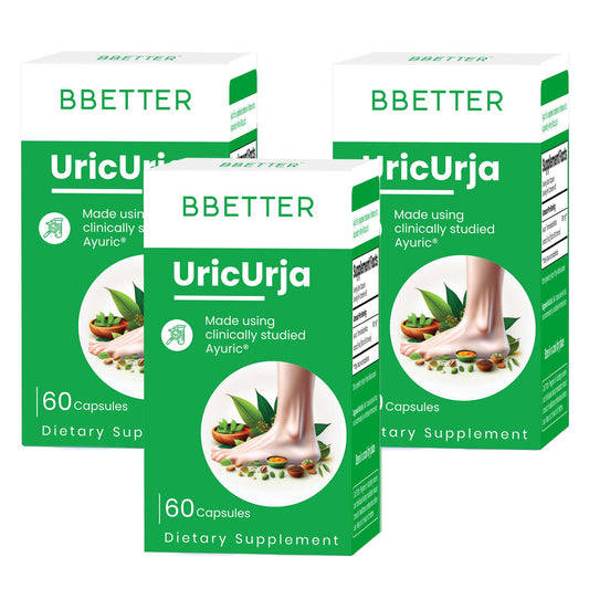 BBETTER UricUrja capsules – close view emphasizes joint comfort support.