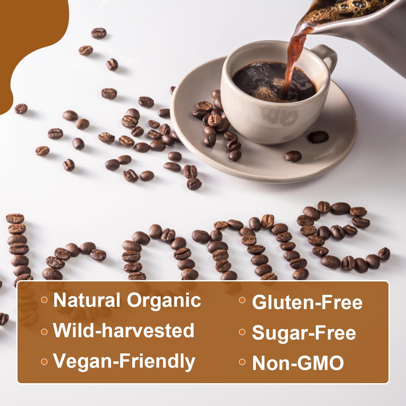 B BEWORTHS cocoa coconut blend with mushroom enhances flavor and low-caffeine energy.