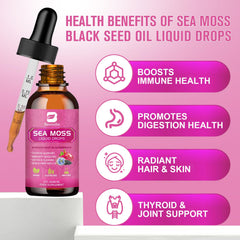 B BEWORTHS Sea Moss Liquid Drops label closeup highlights natural ingredients