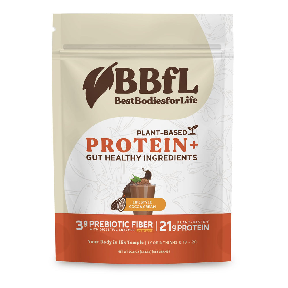 BBfL plant-based protein shake bottle with cocoa cream, ideal post-workout fuel