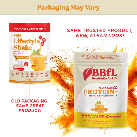 BBfL vegan protein blend showing 21g protein per serving