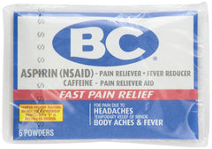 BC Aspirin Fast Pain Relief Powder pack image showing quick relief on the go