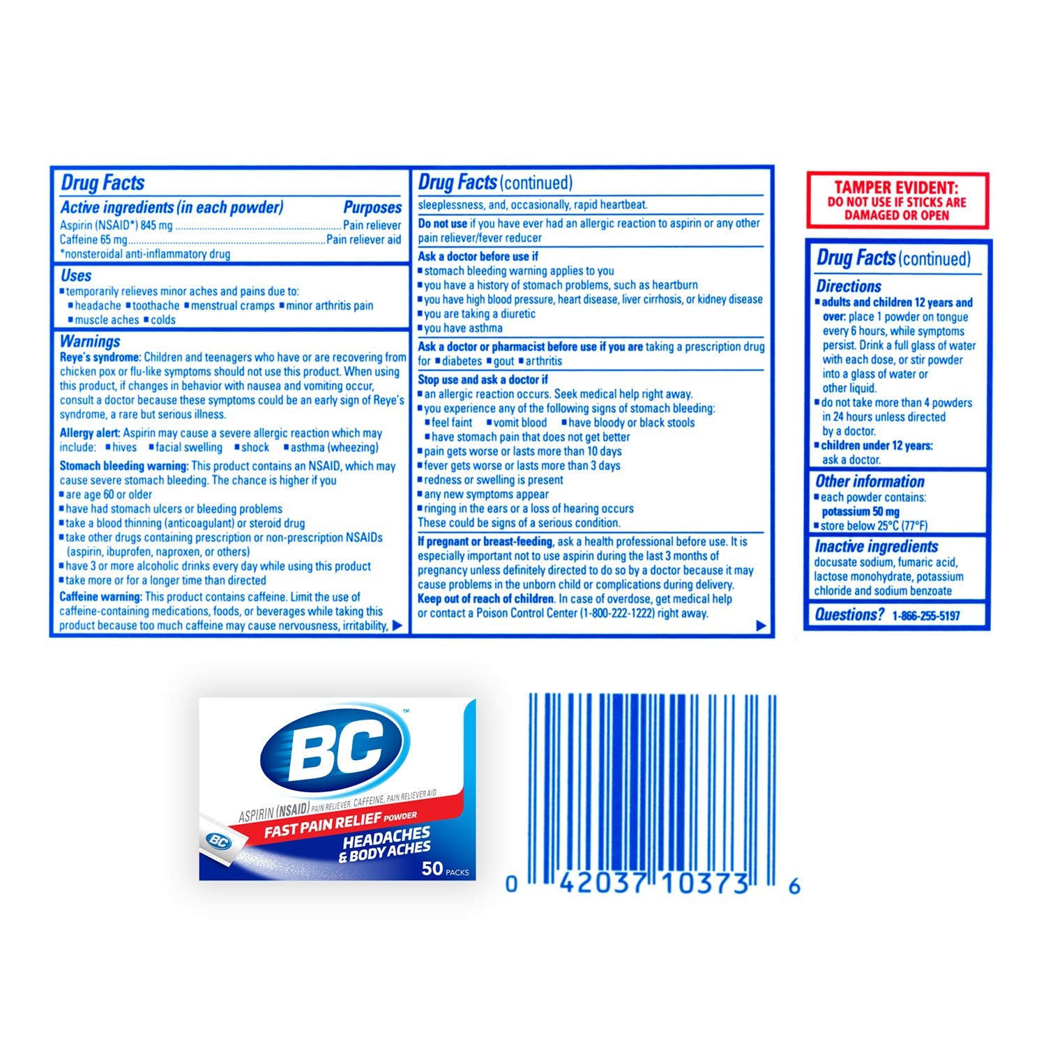 Close-up of BC Powder Original Strength packaging highlights compact design.