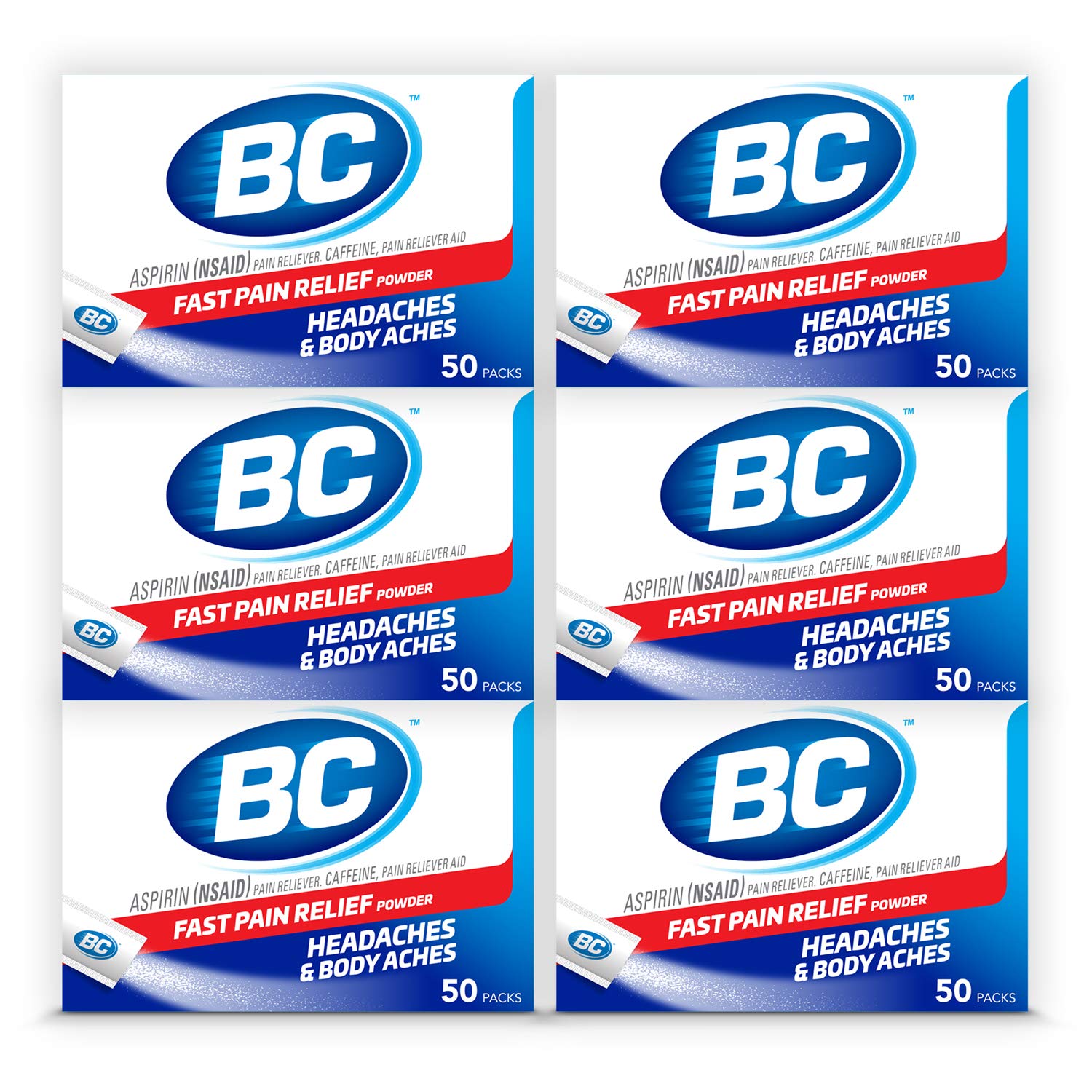 BC Powder Original Strength sticks in a pack side view for on-the-go relief.